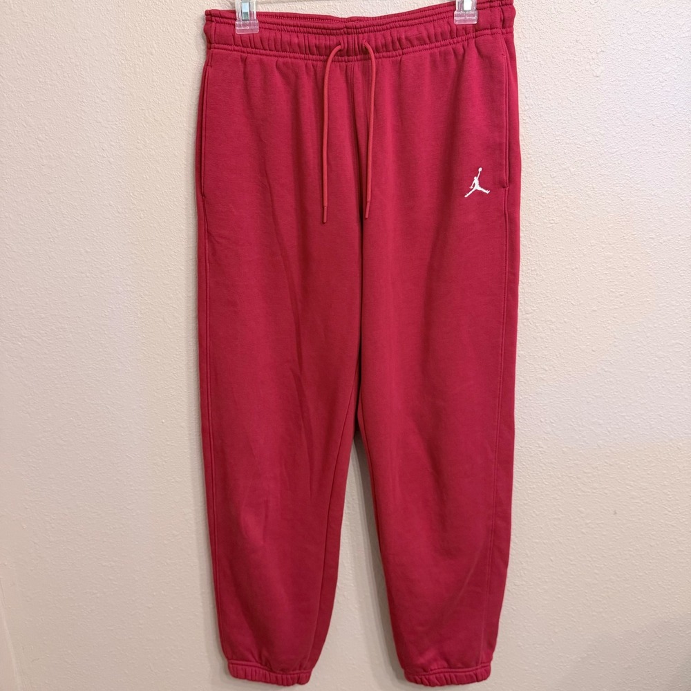 Jordan Essentials Mens Fleece Sweatpants Red Jumpman Joggers Medium DQ7340-663